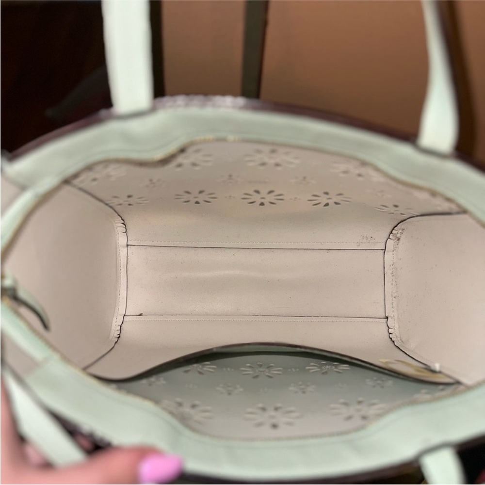 Kate Spade Elizabeth Faye Mint Splash Tote with Cross Body Shoulder Strap - Picture 14 of 14